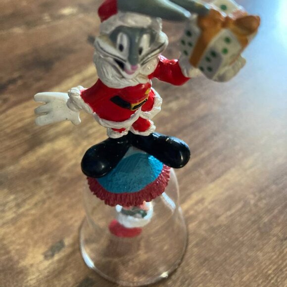 Warner Brothers Looney Tunes Glass Holiday Bell Bigs Bunny Christmas 1998 - Picture 4 of 5
